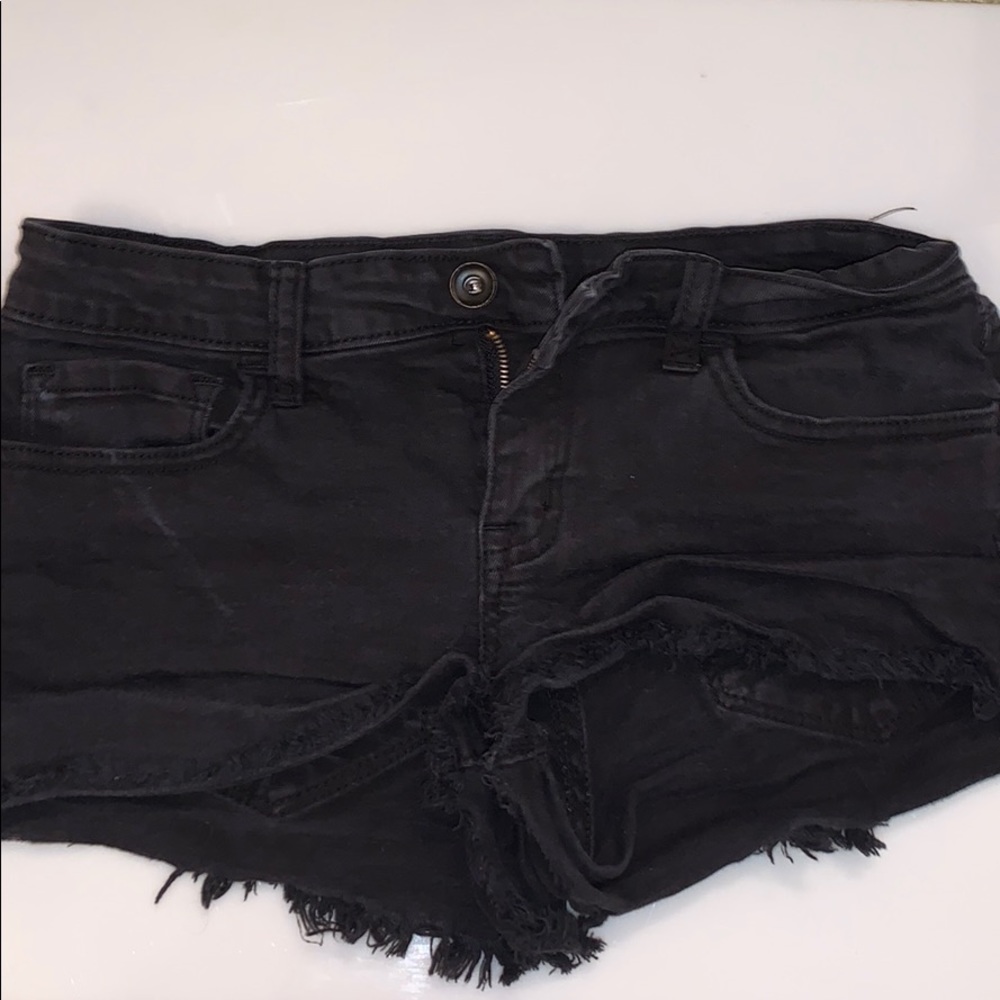 Black jean shorts